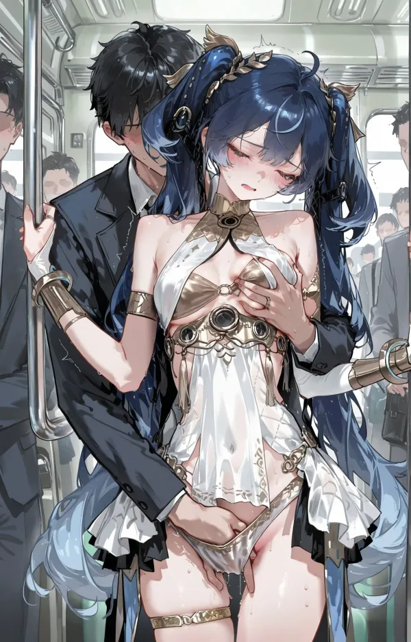 ユーノ、電車でセックス