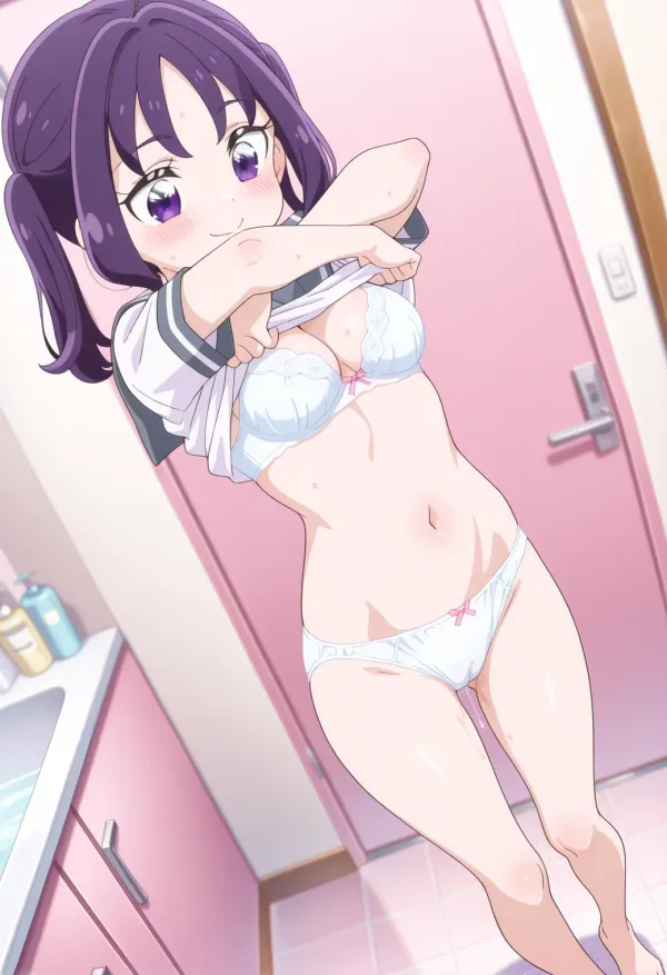 チョコチョコタイム 紫雨こころ お風呂 (Patreon) [AI生成]